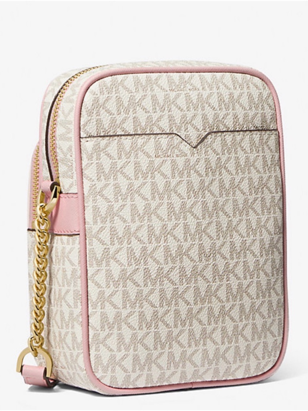 Michael Kors Pink and Cream MK Signature Crossbody - Picture 3 of 3